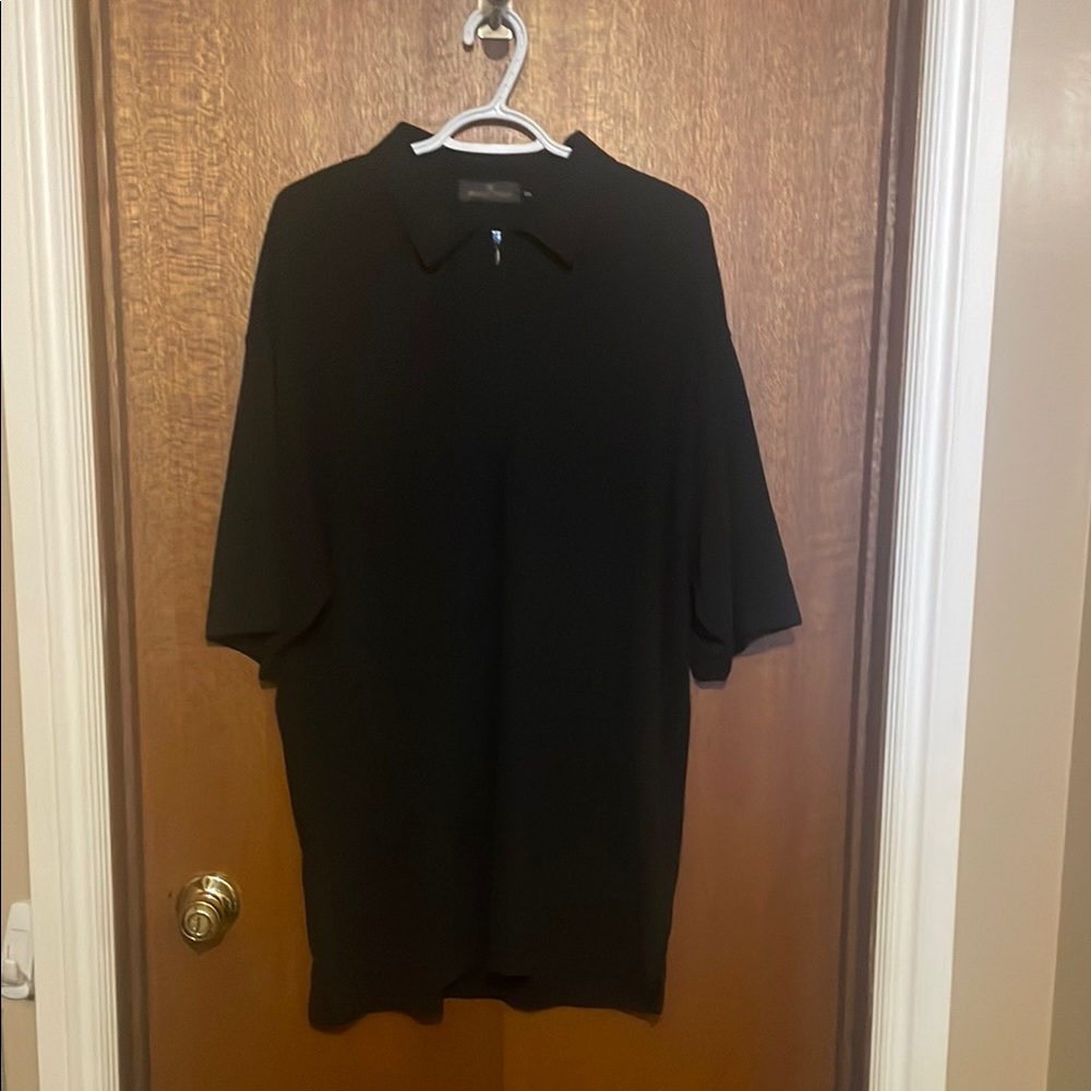 Bugatchi Men’s Black Zip Polo – Size XXL | Luxe Modal Blend